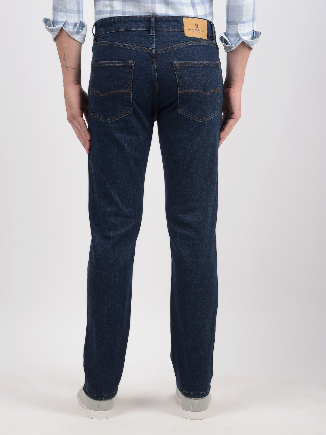 Numero Uno Men Solid Dark Blue Jeans